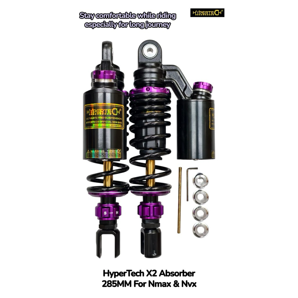 HYPERTECH ULTIMATE PRO / X-PRO / X2 ABSORBER NVX V1 V2 V3 SP ABS NMAX V2 V3 AX200 285MM 305MM BLACK 