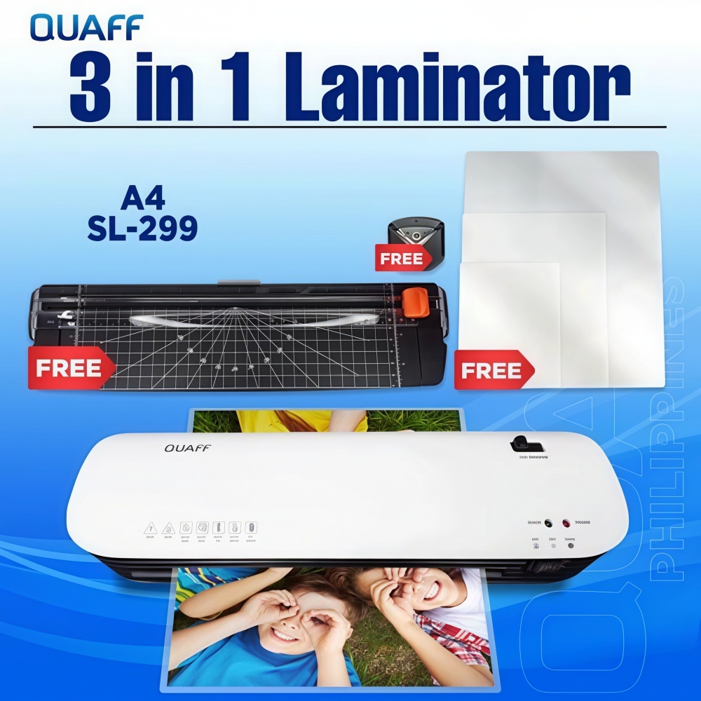 SL299 เครื่องเคลือบบัตร A4 3-in-1 Hot & Cold พร้อมเครื่องตัดกระดาษ & Corner Rounder