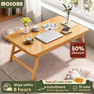 【In Stock】Foldable Desk Meja Belajar Lipat 50-80CM Bamboo Study Table Portable Computer Desk 电脑桌