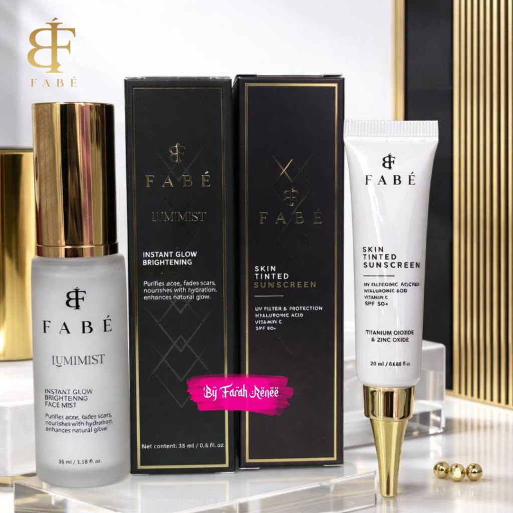 FABE Lumimist and Face Tint Sunscreen Illuminate Glitter Mist Instant Glow Brightening Skin Tinted