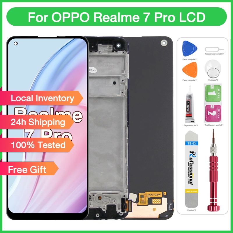 TFT LCD พร้อมกรอบสําหรับ REALME 7 Pro/8/8 PRO/Q2 PRO/X7/OPPO A94 4G/RENO 5F/5Z/5 LITE จอแสดงผล LCD ห