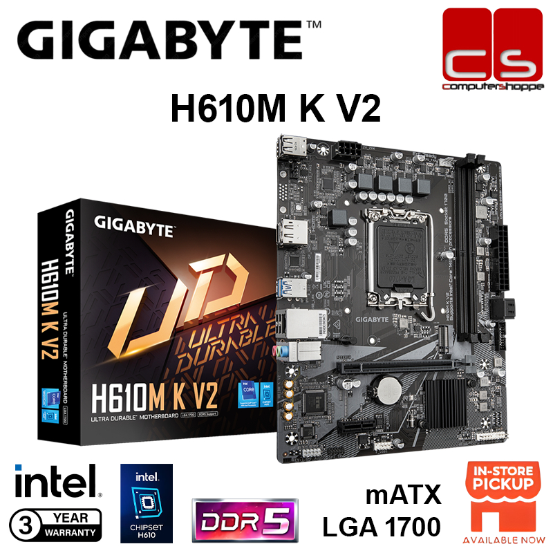 เมนบอร์ด Gigabyte H610M K V2 DDR5 mATX Intel LGA1700