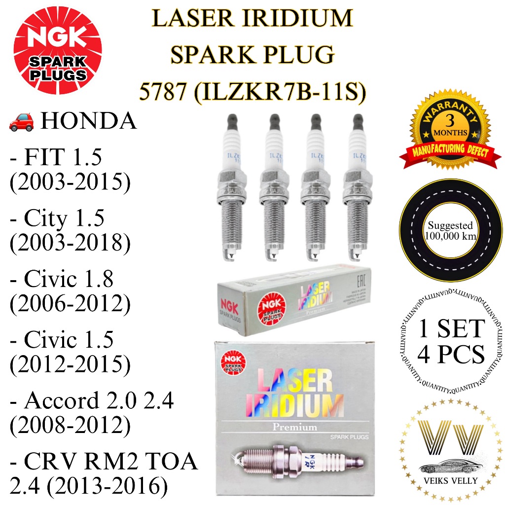 5787 (ILZKR7B-11S) PALAM PENCUCUCUH NGK LASER IRIDIUM SPARK PLUG HONDA CITY FIT CIVIC ACCORD CRV RM2