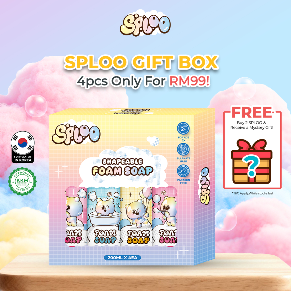 SLOO กล่องสบู่โฟมสําหรับเด็ก (200mlx4ea) | Shapeable Foam Sensory Play Bubbles Bath