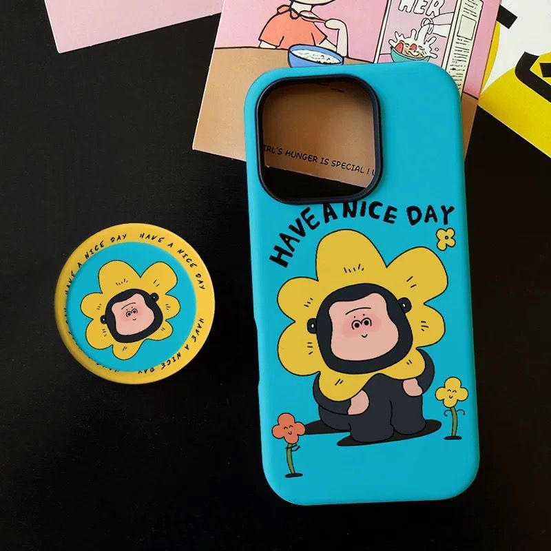 เคส Flower Buddy Magnet พร้อมเคส Grip Stand สําหรับ IP11 Series ถึง IP17 Pro Max