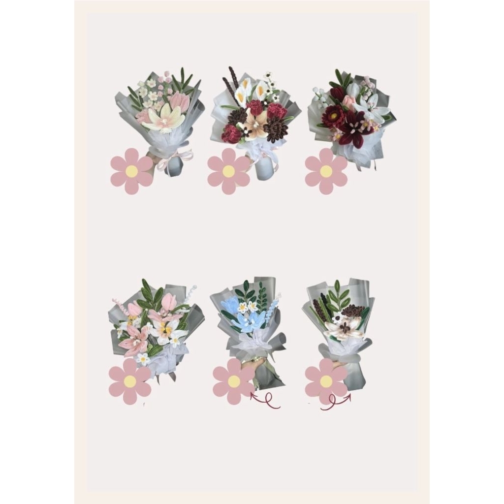 (แชทเพื่อสั่งซื้อ) อุปกรณ์เสริมช่อดอกไม้ Chenile Fuzzy Wire Bunga ปรับแต่ง