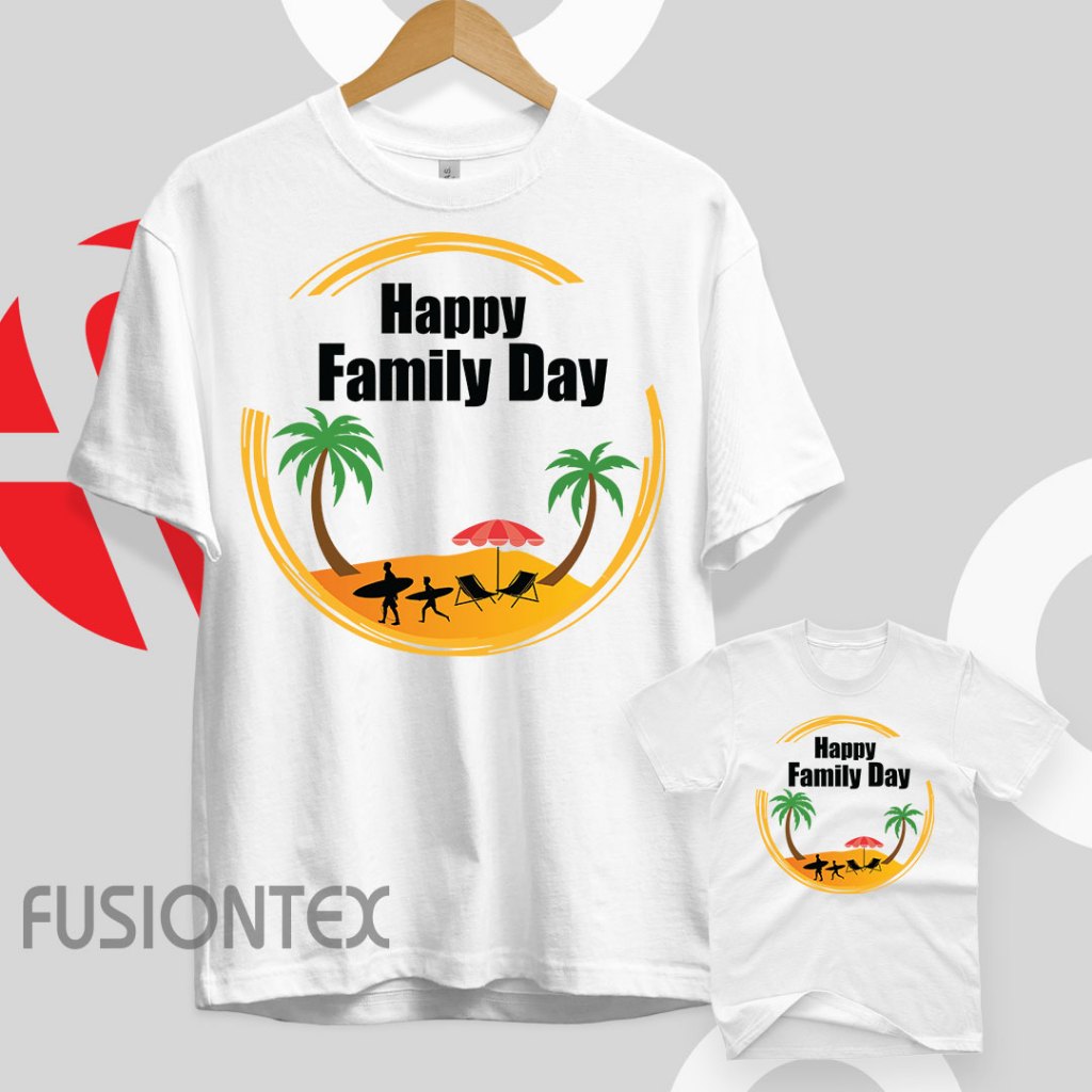Family Day Cotton T-Shirt Kids & Adult สบาย Breathable Local Brand Size 3Y–XXL FD3