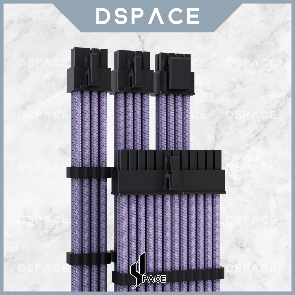 DSPACE MESH-X PSU16AWGลาเวนเดอร์ Premium Sleeve Braided Extension Custom Sleeved Cable พร้อมหวีสําหร
