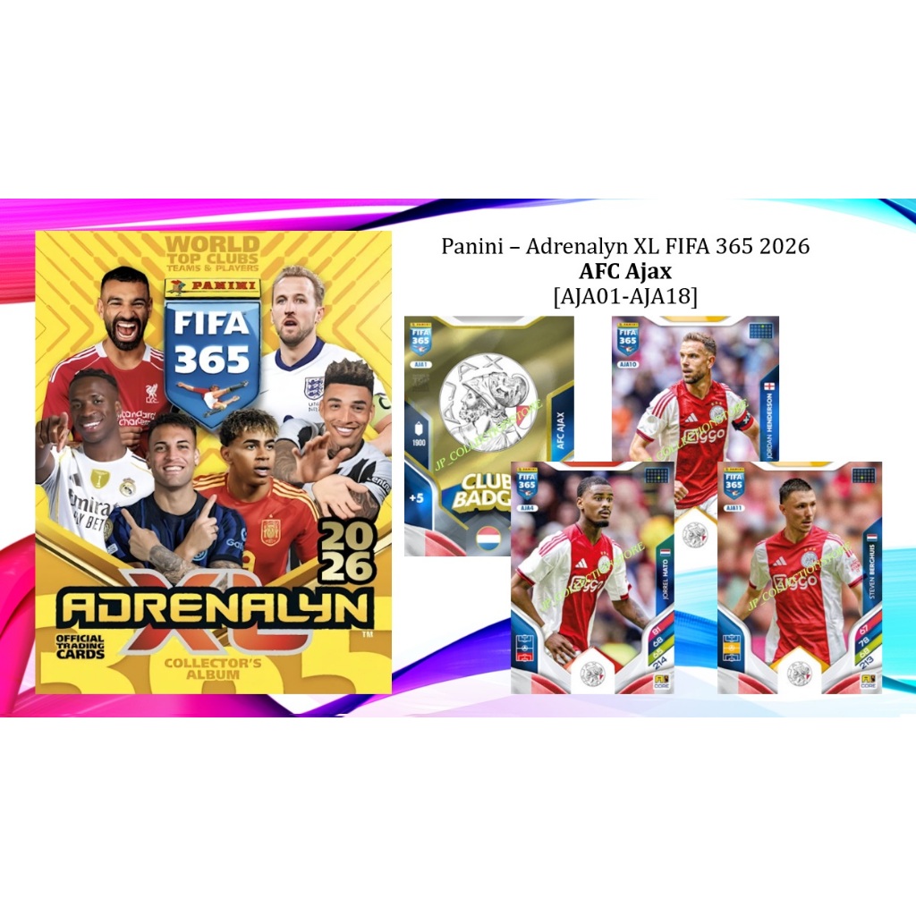[AFC Ajax (AJA01-AJA18)] Panini FIFA 365 2026 การ์ดการซื้อขาย Adrenalyn XLTM