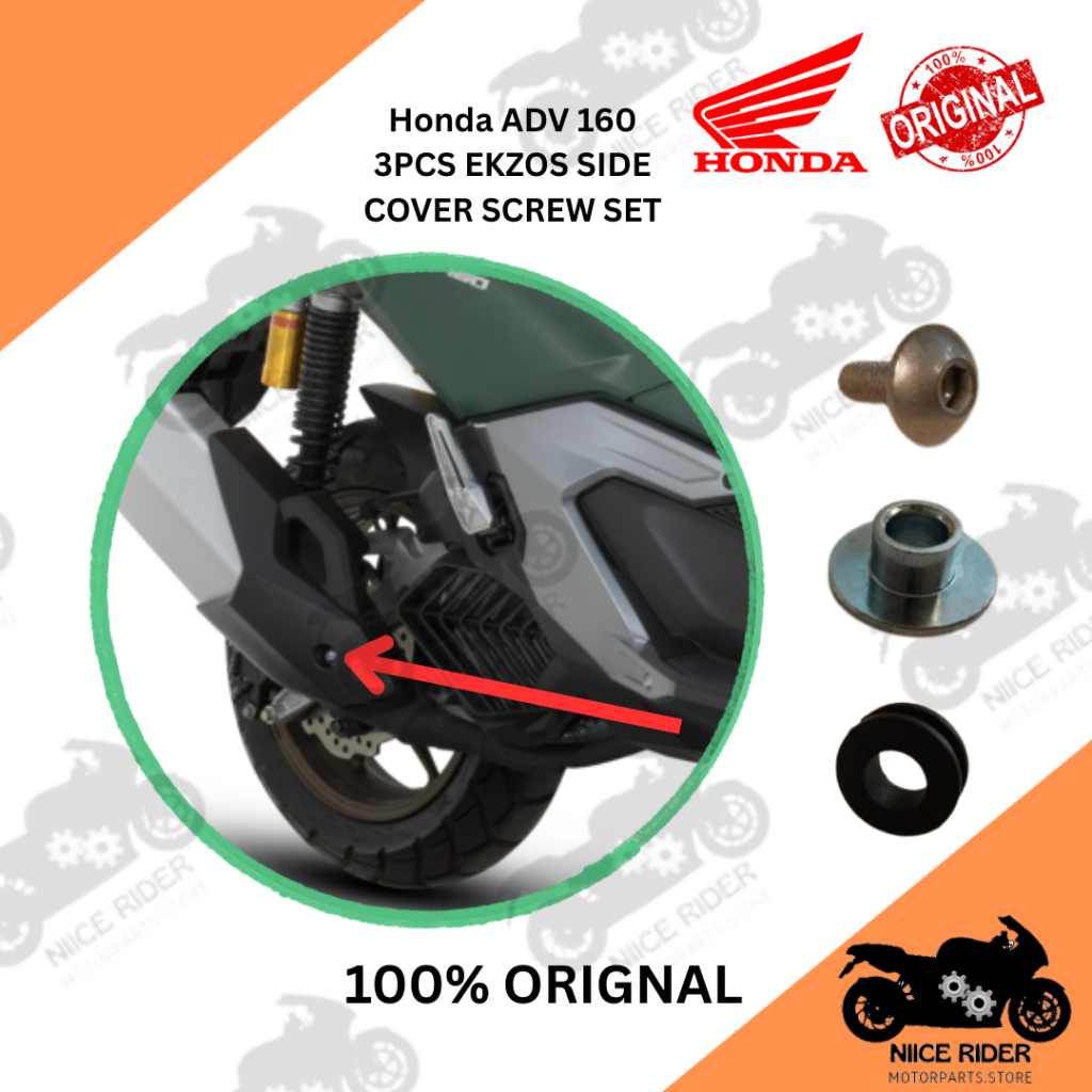 Honda ADV 160 ekzos ฝาครอบสกรูด้านข้าง nut bolt (ชุด) 3 ชิ้น 90107-k26-900/8293-HL4-A00/18316-KVB-90
