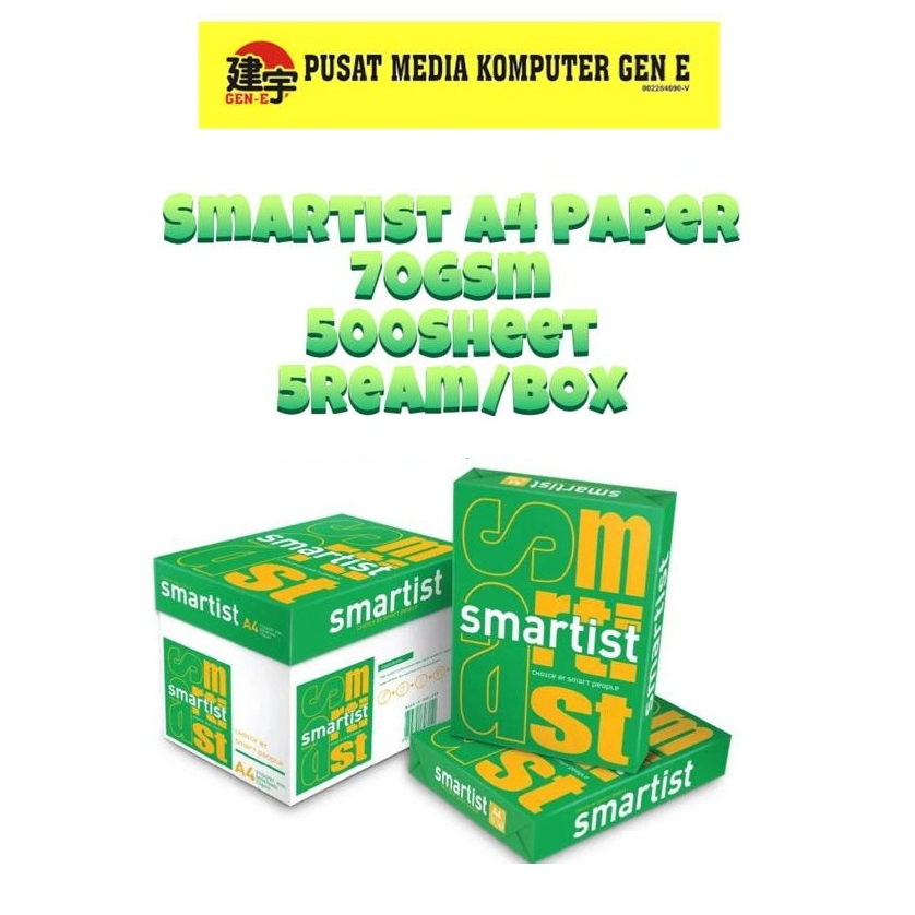 (1X5REAM)กระดาษอัจฉริยะ A4 70gsm 500 แผ่น/Smartist Kertas A4 70gsm 500keping/Smartist A4 纸 500