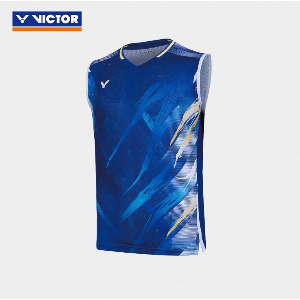 VICTOR SLEEVELESS BADMINTON PROFESSIONAL OPEN JERSEY T-60004 สีฟ้า / LZJ