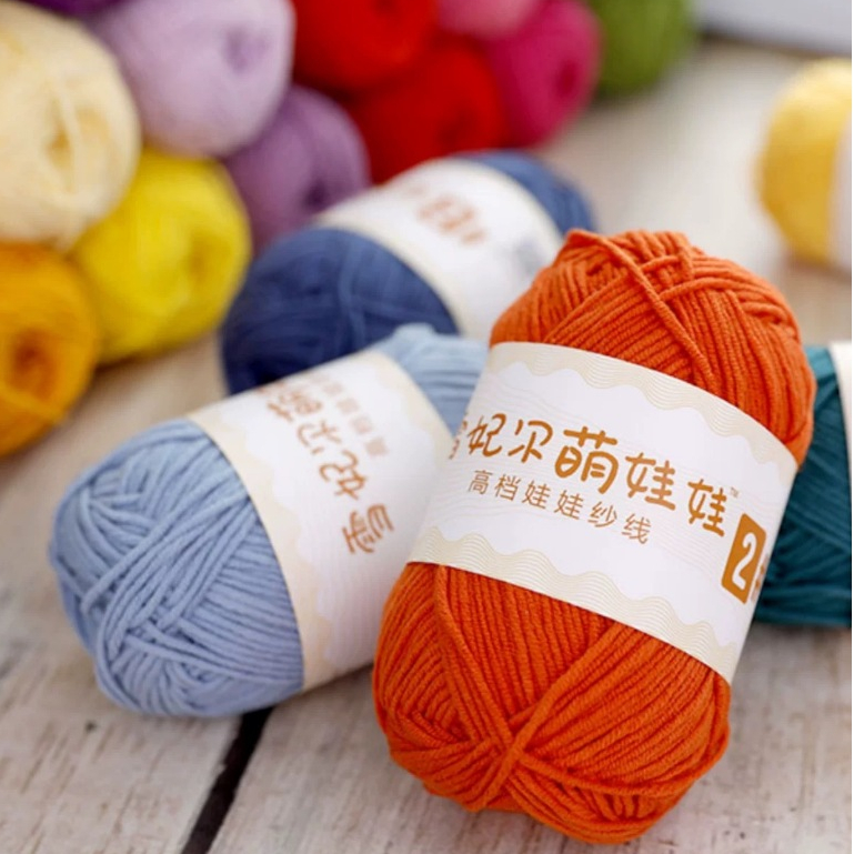 MY 4 Ply Cotton Yarn Xue Fei Er Mengwawa 2 雪儿号大4, 2线