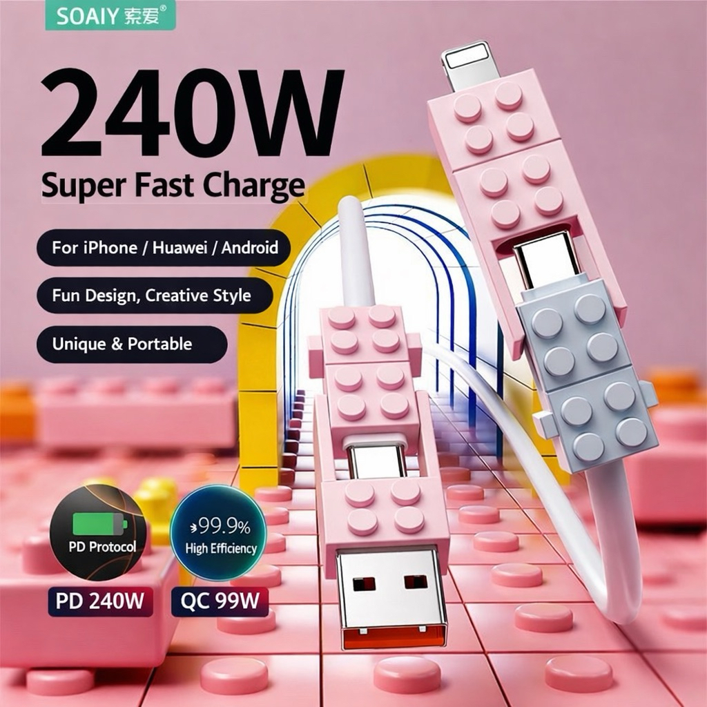 4in1 Fast สายชาร์จ 240W USB Type C สายเคเบิลข้อมูลสําหรับ iPhone Huawei Honor Super 4in1 Charger 4in