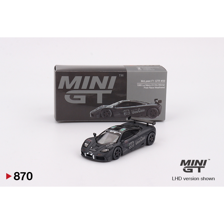 Mini GT 870 McLaren F1 GTR 59 1995 Le Mans 24Hr Winner Post-Race Weathered (แกะปิดผนึก)