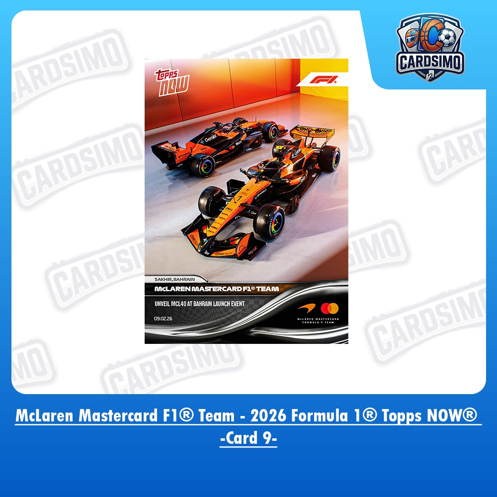 McLaren Mastercard F1 Team -Card 9- 2026 Formula 1 Trading Card