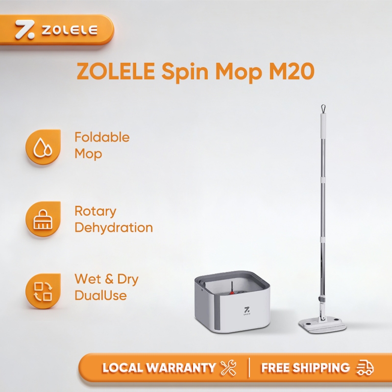 Zolele M20 Spin Mop ชุดถัง Magic หมุน Mop ไม่มีมือซักผ้า Lazy Mops Self-Cleaning Nano ผ้าไมโครไฟเบอร
