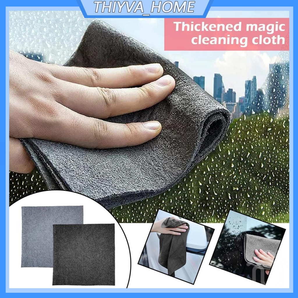 ผ้าทําความสะอาดเมจิกแบบหนา Lint Free Streak สําหรับกระจกใช้ในบ้าน Kain Pembersih Sihir