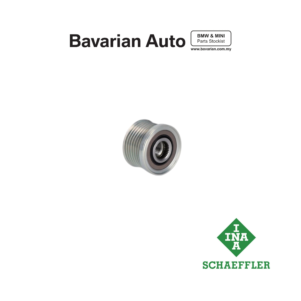 INA ลูกรอกคลัตช์ไดชาร์จ (7PK) เครื่องยนต์ BMW E90/E92 พร้อม N43/N52N/N54/N54T 12317560678