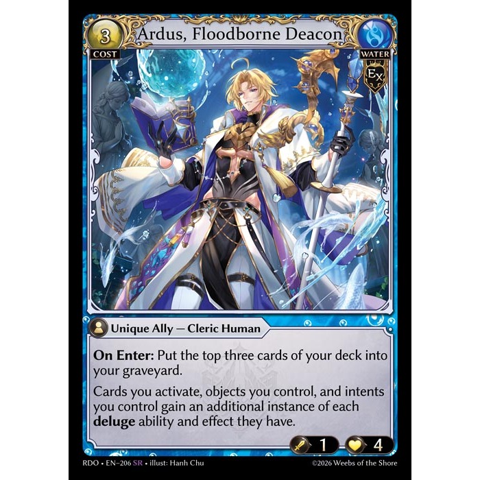 (GA) Grand Archive TCG - Ardus, Floodborne Deacon (SR) RDO 1st • EN–206 น้ําอังกฤษ