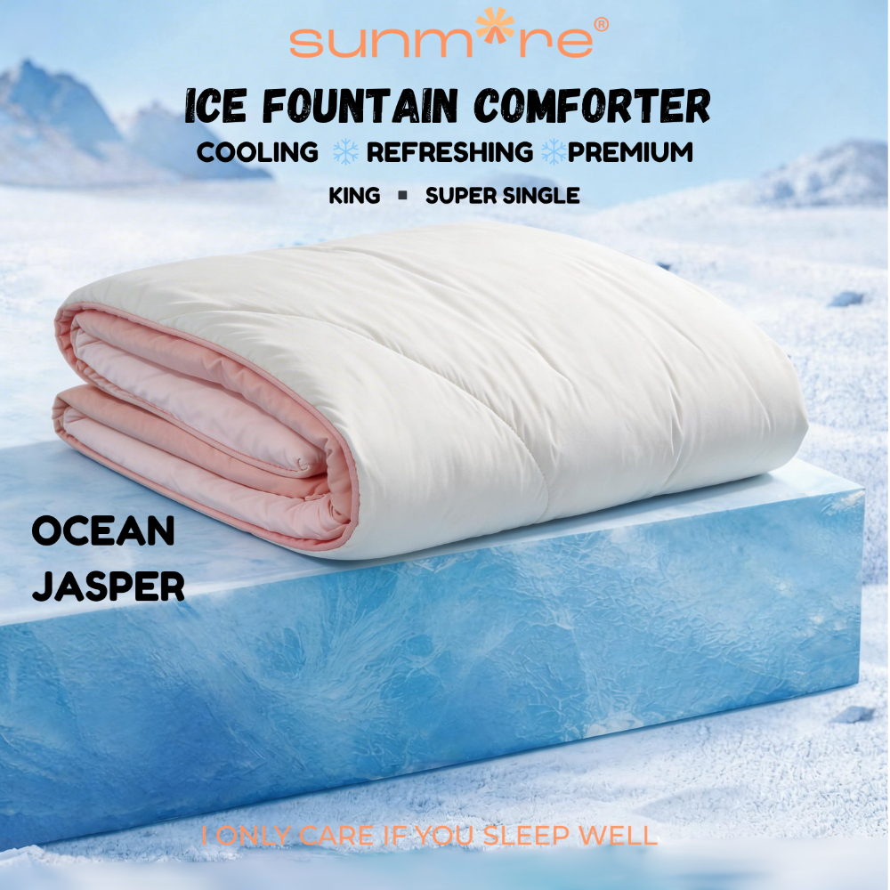 SUNMORE ICE FOUNTAIN COMFORTER QUILT BLANKET DUVET SELIMUT OCEAN JASPER COOLING SEJUK REFRESHENING P