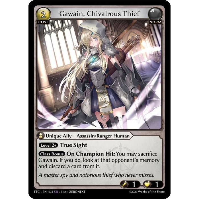 Grand Archive TCG - Gawain, Thivalrous (SR) - มงกุฎหัก