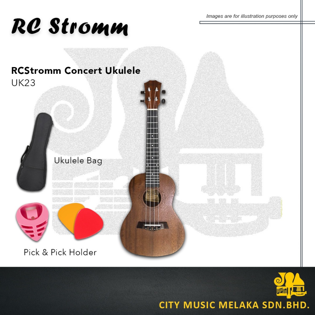 RCStromm Concert Ukulele UK23/UK-23 Nylon String Concert Size
