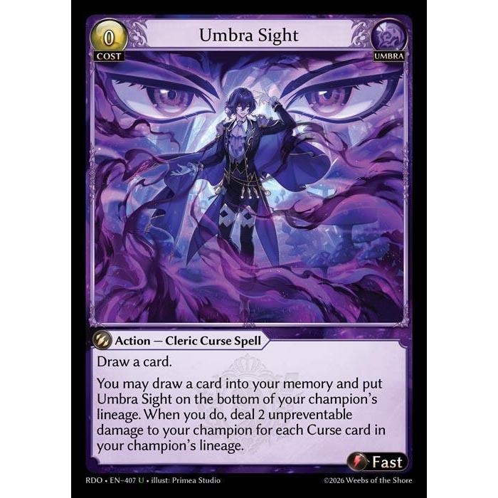 💥 Grand Archive TCG | Umbra Sight (U) | EN-407 การ์ดเดี่ยว RDO