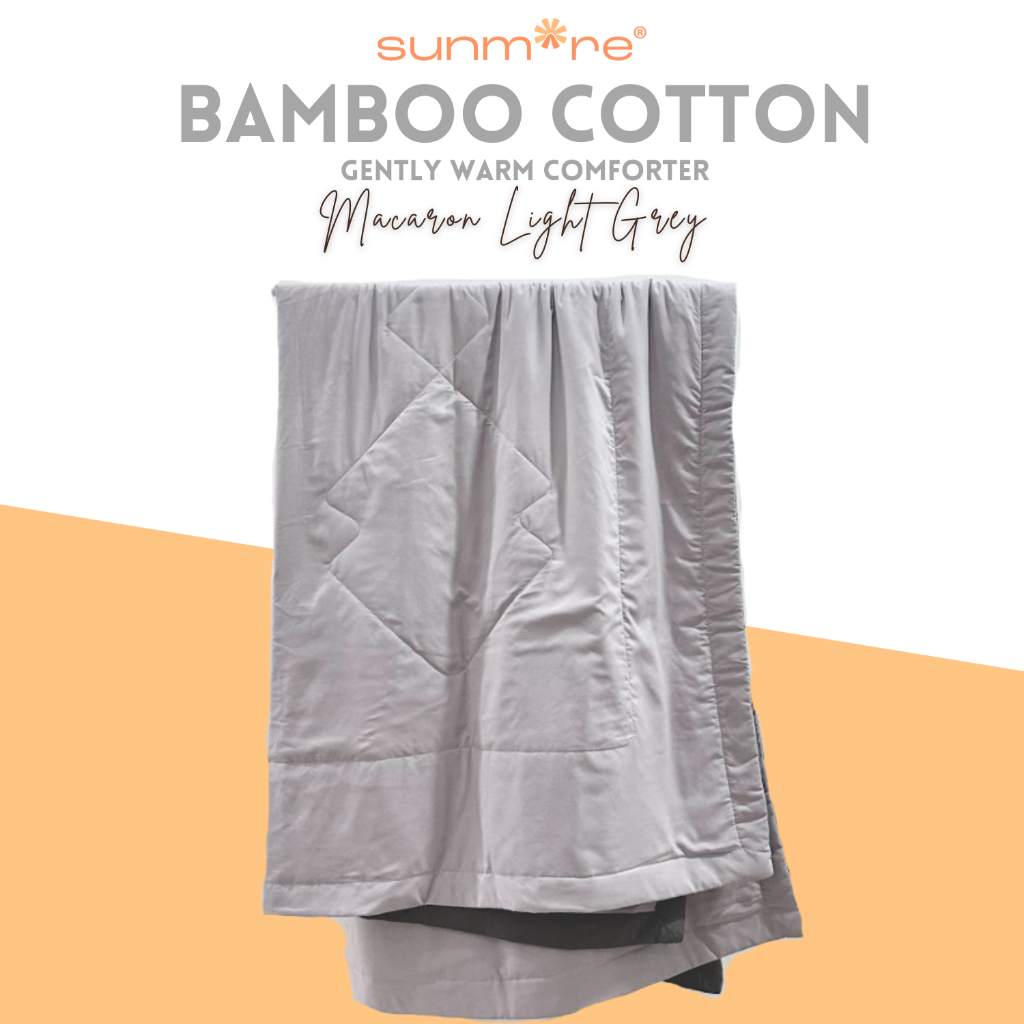 SUNMORE BAMBOO COTTON COMFORTER QUILT BLANKET DUVET SUPER SINGLE / KING LIGHT GREY WARMER SOFT