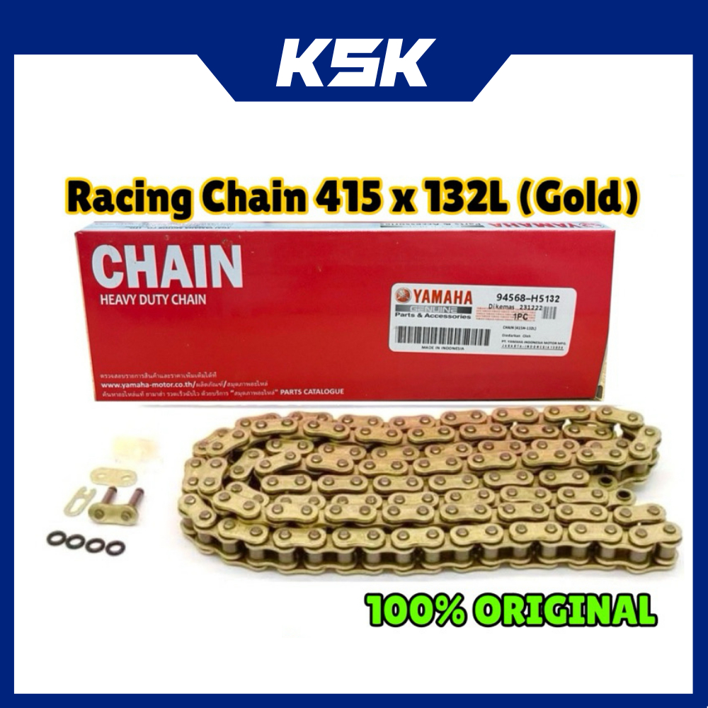 Yamaha Gold Chain 415-H CHAIN RANTAI EMAS 415 132L 122L โซ่ 415 Racing Sprocket