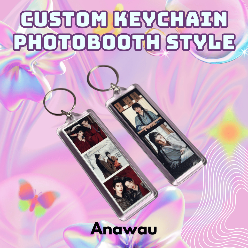 พวงกุญแจที่กําหนดเอง mini phototrips สไตล์ photobooth พวงกุญแจอะคริลิคที่กําหนดเอง (1 ชิ้น)
