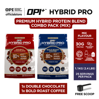 COMBO OPI PLUS HYBRID PRO BOLD ROAST COFFEE - HYBRID PROTEIN BLEND 30g PROTEIN BUILD 1KG 25 SERVING PERPACK
