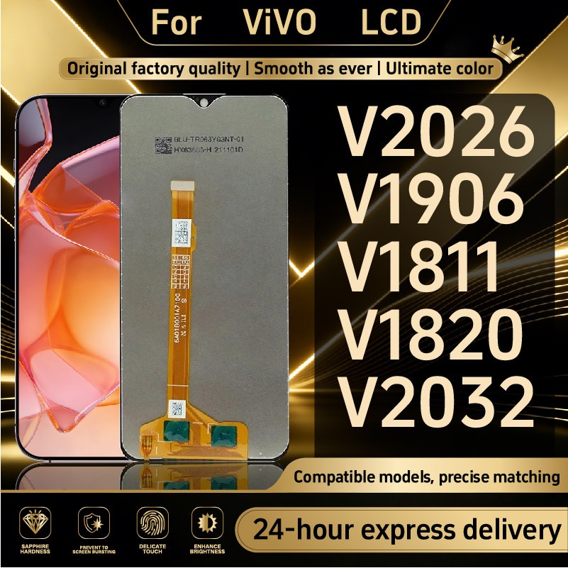 ชุดหน้าจอสัมผัส LCD สําหรับ ViVO V2026 / V1906 /V1811 / V1820/ V2032 - จอแสดงผลทดสอบ 100%