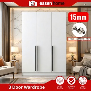 🔥Essen Home SOFT CLOSED  3/2 DOORS WARDROBE WITH SHELF/ almari baju /kabinet baju/almari baju budak/Almari