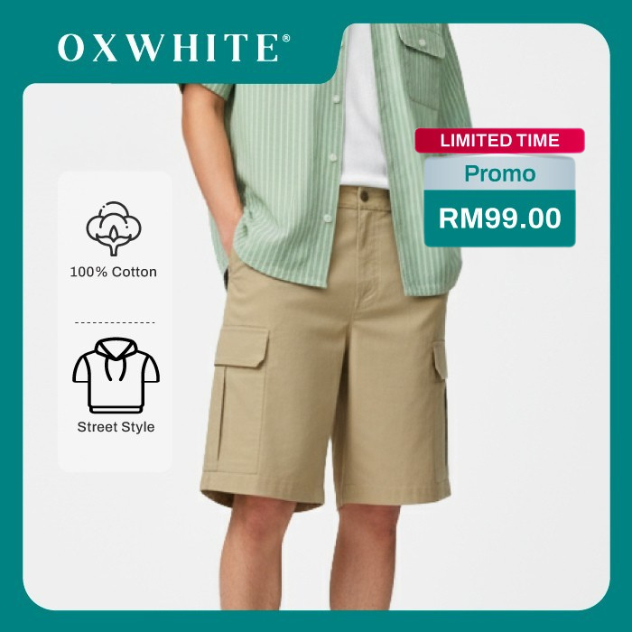 กางเกงขาสั้นคาร์โก้ Oxwhite Men Baggy Fit