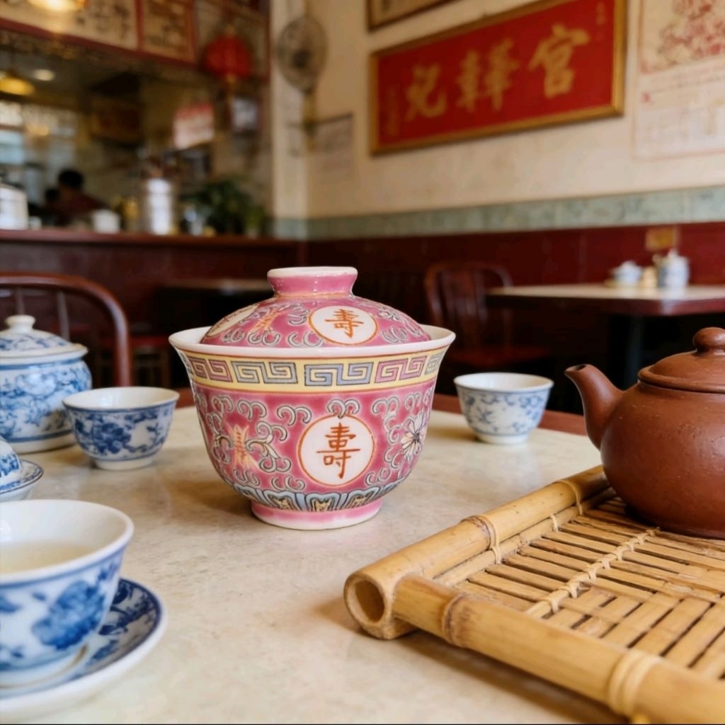 คุณภาพที่ยอดเยี่ยม Old Wan Shou Wu Jiang ถ้วยชาฝา Wanshou Wujiang