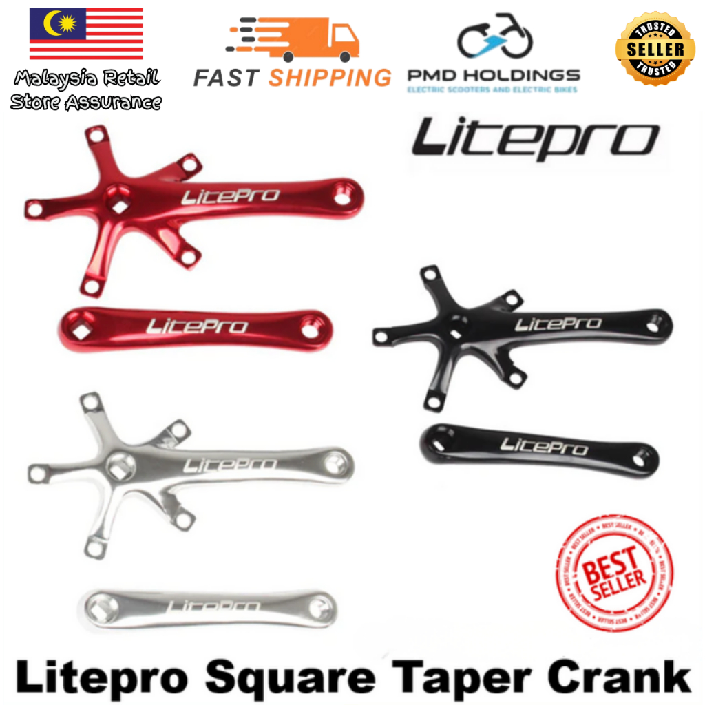 Litepro Square Taper Crank BCD130 170 มม.อุปกรณ์เสริม Foldie น้ําหนักเบาเป็นพิเศษ Crankset 方孔