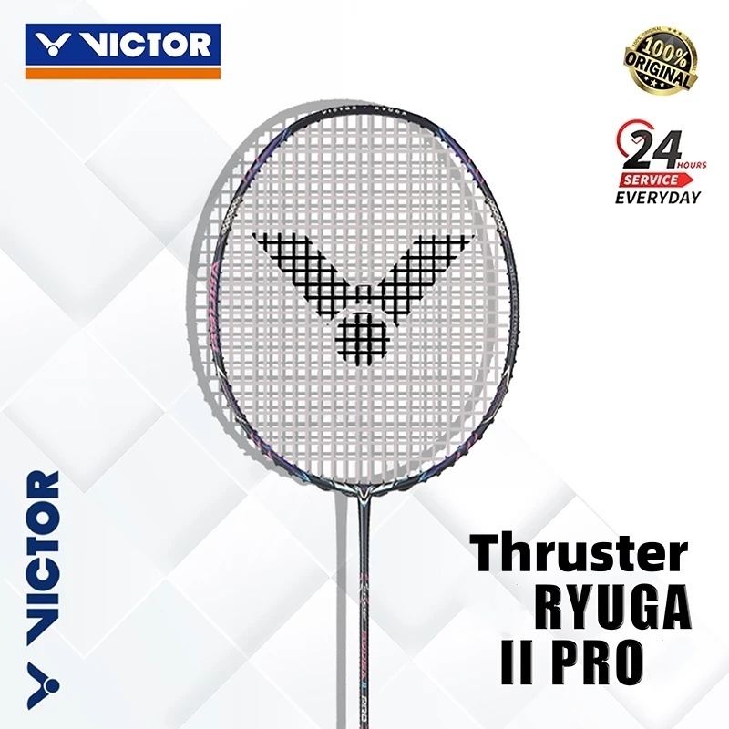 VICTOR THRUSTER RYUGA II PRO 4U Raket แบดมินตันโจมตีพลังระเบิด Extreme Speed Professional คาร์บอนไฟเบอร์ Sukan