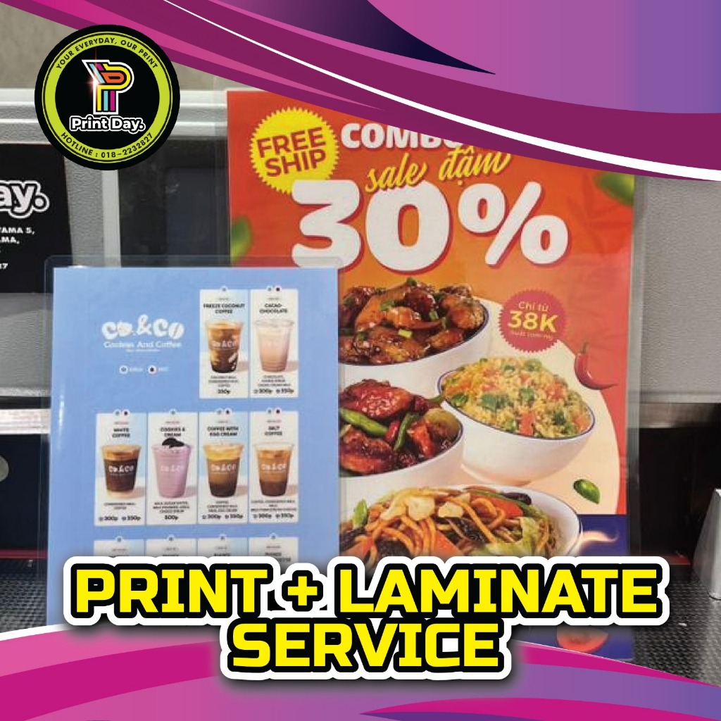 PRINT & LAMINATE A3/A4/A5/A6 - PRINT SINGLE & DOUBLE SIDED