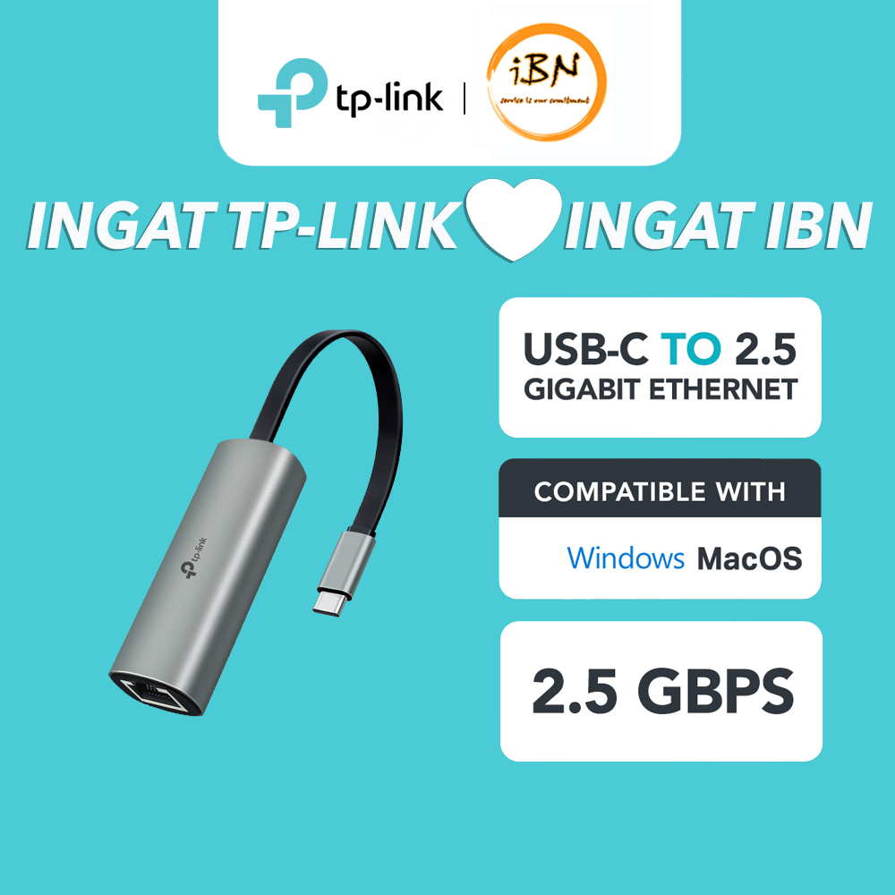 อะแดปเตอร์อีเธอร์เน็ต TP-Link UE302C 2.5G – 2.5 GbE, อลูมิเนียม, พับได้, Plug-n-Play, Travel-Ready @