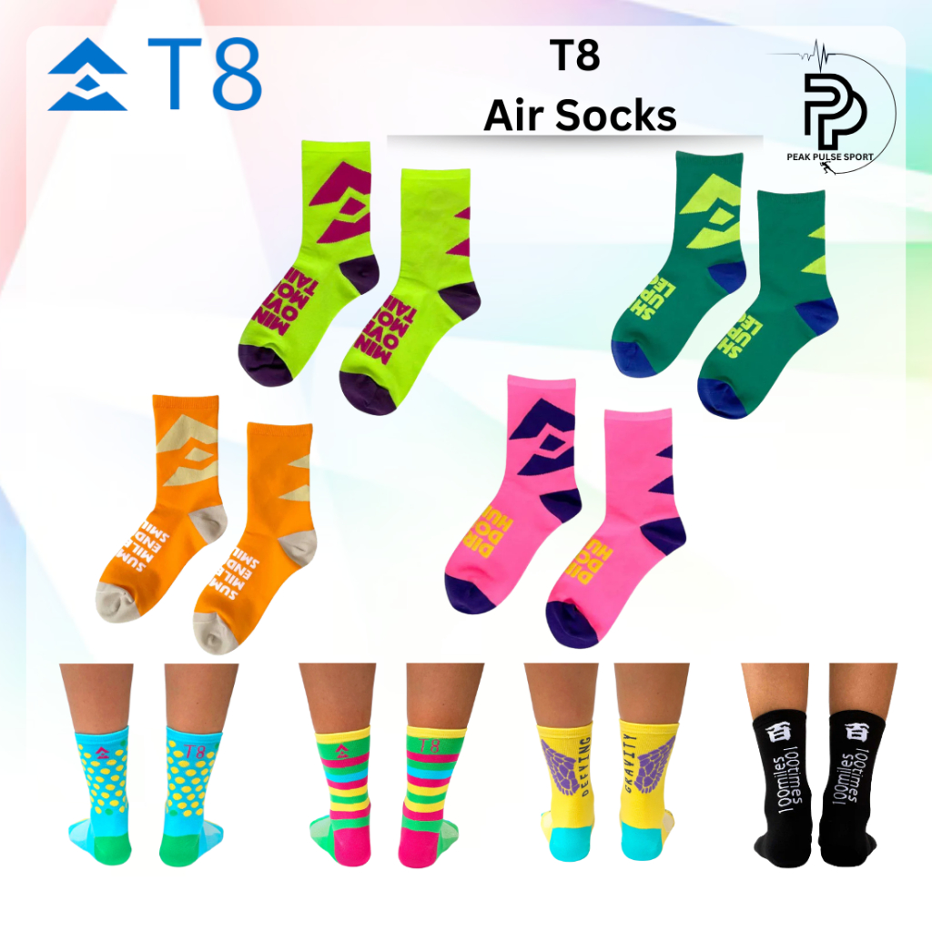 T8 AIR SOCKS ถุงเท้าวิ่งระบายอากาศน้ําหนักเบาสําหรับผู้ชายและผู้หญิง