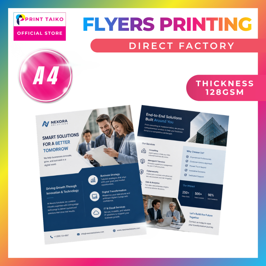 A4 Flyer Printing 128gsm Art Paper/ หิมาลัยพิมพ์ / ️การพิมพ์ดิจิตอลสี / 彩色打印 / 1 พิมพ์ด้านข้าง/2 พิม