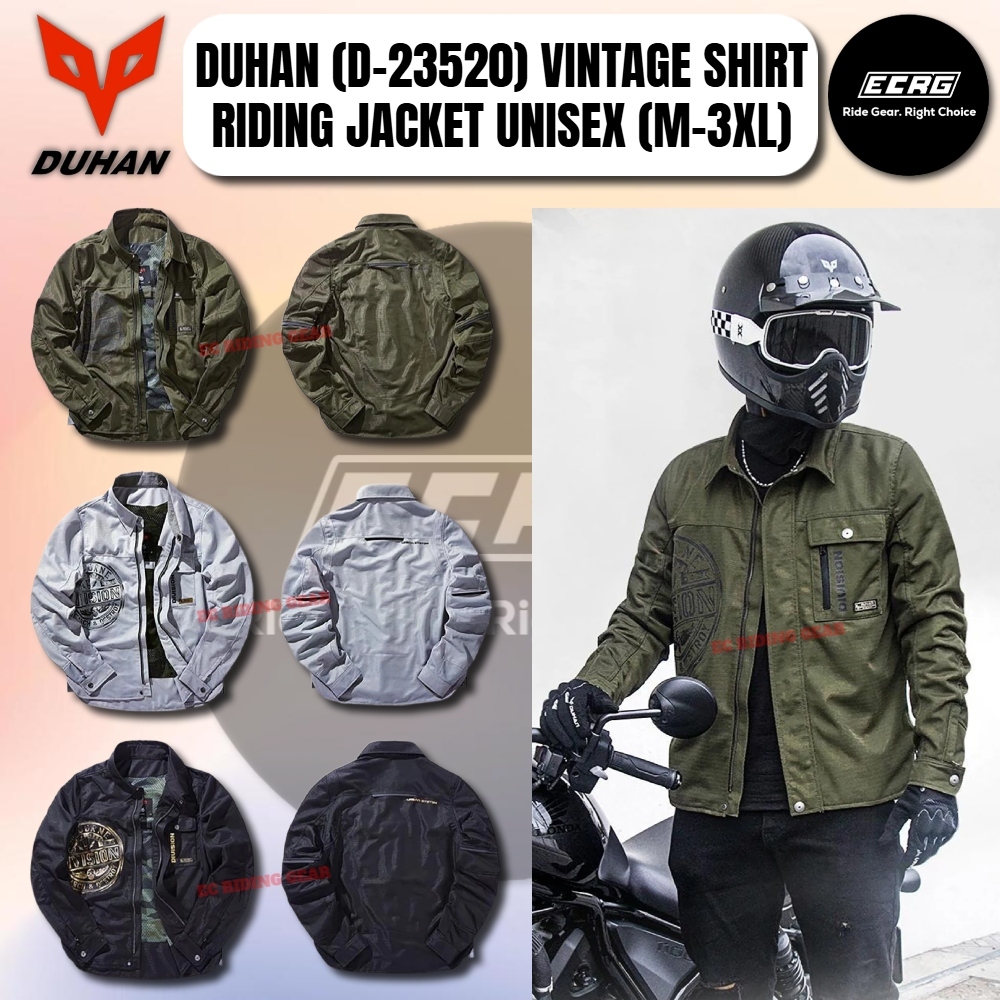 DUHAN (D-23520) เสื้อวินเทจ RIDING JACKET UNISEX (M-3XL)