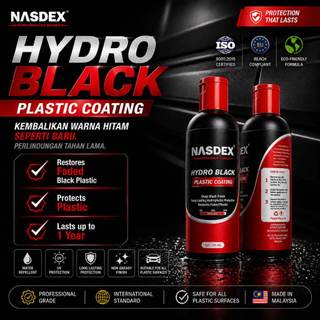 Plastic Coating| Nasdex HydroBlack Restorer Faded Black Plastik Coating Car Plastik Trim/ Inner Motor -Waterproof Shine