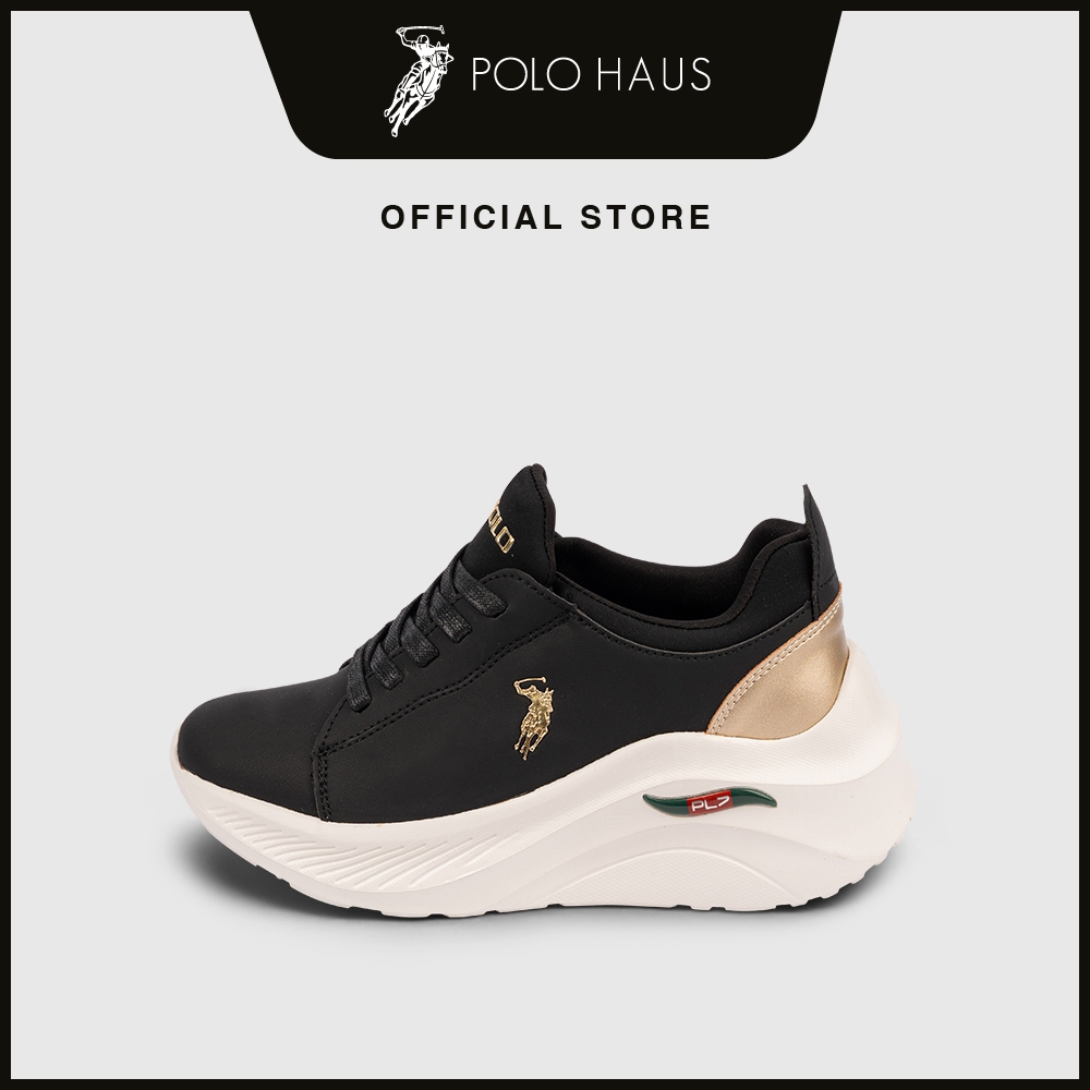 POLO Ladies Emmy รองเท้าผ้าใบผูกเชือก -P62508-KN02SV-1-สีดํา