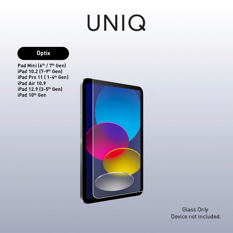 Uniq Optix กระจกนิรภัยสําหรับ iPad Mini (6th Gen)/iPad Air 10.9(4th Gen)/iPad Pro 11 (1-3 Gen)/iPad 