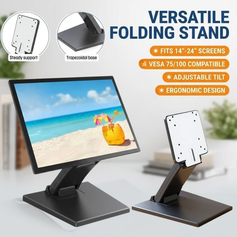 VESA Monitor Stand สีดํา 14-24 นิ้ว ปรับสําหรับ Universal Mount