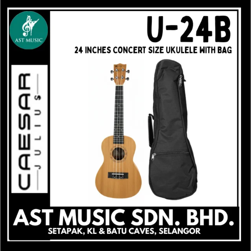 Caesar U-24B Concert Size Ukulele พร้อมกระเป๋า / U 24B / U24B