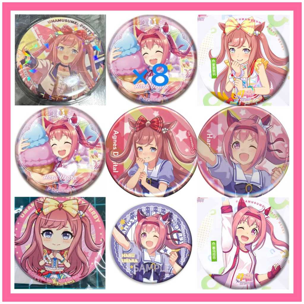58 มม.Umamusume Pretty Derby Agnes Digital Haru Urara Uma Lencana Butang Pin Button Badge พร้อมเข็มก