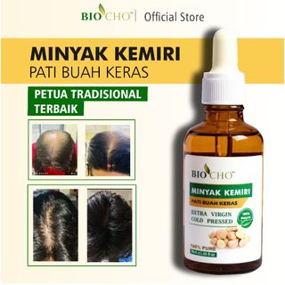 BIOCHO - MINYAK BUAH KERAS, MINYAK KEMIRI HAIR OIL UNTUK RAMBUT GUGUR 100% NATURAL, SESUAI SEMUA PERINGKAT UMUR